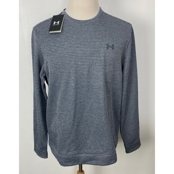 NEW Under Armour Golf Storm Sweater Fleece stripe performance crewneck pullover - Picture 1 of 5